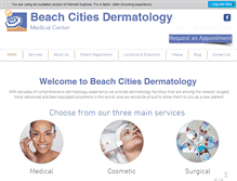 Tablet Screenshot of beachcitiesderm.com